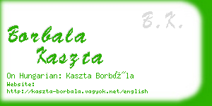 borbala kaszta business card